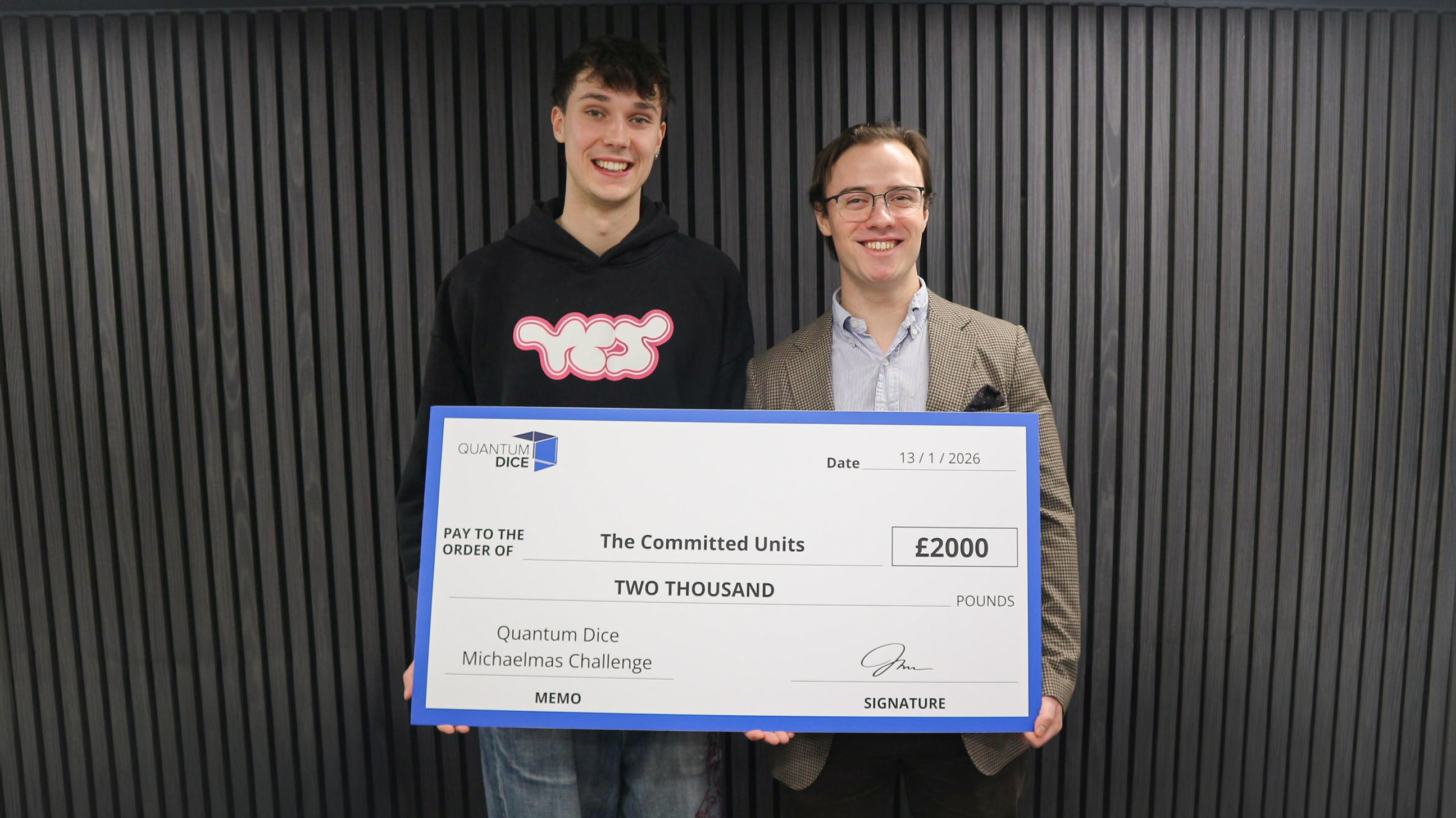 The Committed Units with their prize cheque