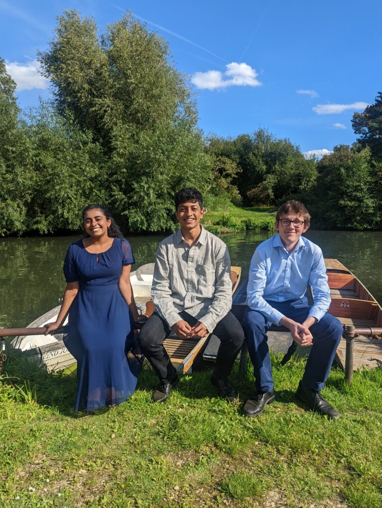 Aniyanth with fellow work shadowing students, Diya and Tom